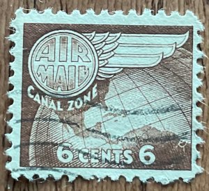 Canal Zone #C22 Used Single Canal Zone Globe and Wing SCV $.25 L48