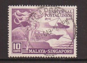 Singapore   #23   used   1949  UPU  10c