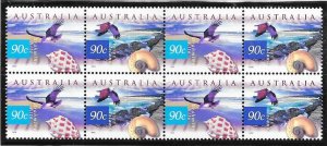 Australia #1740a  90c  Flora & Fauna block of 8 (MNH) CV $14.00