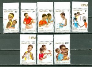 RWANDA 1981 CHILDREN SOS #1019-26 SET MARGIN STAMPS MNH...$7.50