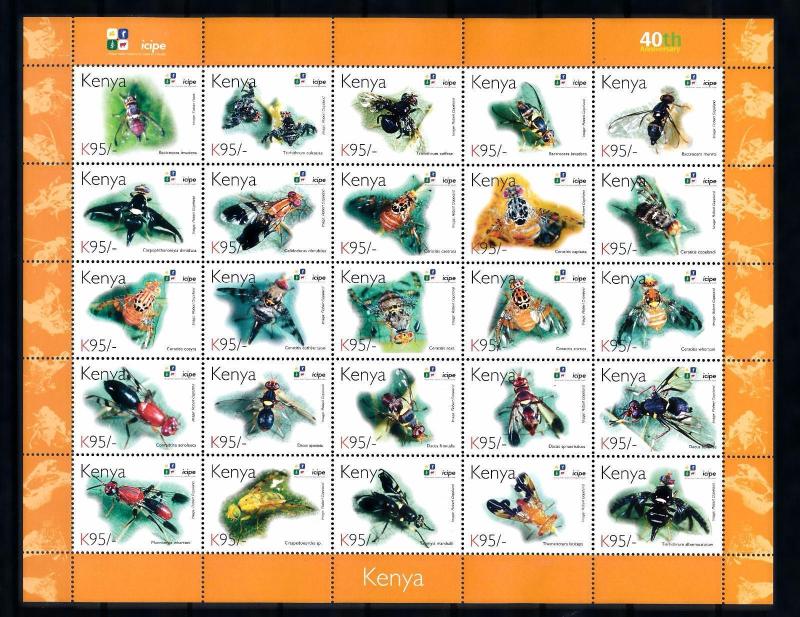 [41427] Kenya 2011 Insects Insekten Insectes Icepe MNH Sheet