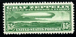 USAstamps Unused FVF US 1930 Airmail Graf Zeppelin Scott C13 OG MNH