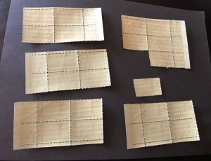 5 Commemorative Plate Blocks MNH (22) 3c Rough Riders; Abe Lincoln; Francis Key