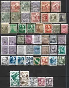 COLLECTION LOT 6341 GERMANY UNDER OCCUPATION 46 MNH/MH/UNG + 1 BLOCK OF 4 1945+