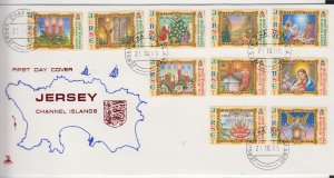 Jersey 2005, Christmas Lights,  dated reprints set 5,   on FDC