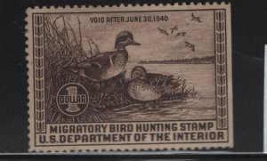 US, RW6, MNH, SE, 1939, DUCK STAMP