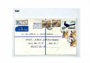 CM1 Zambia Cover 1981 NDOLA REGISTERED Missionary Vehicles Air Mail Austria MIVA