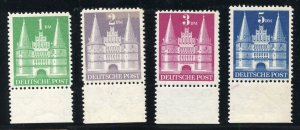 GERMANY SCOTT #658a/661a HOLSTEIN GATE TYPE II  MARGIN COPIES F/VF MINT NH