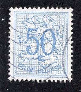 Belgium 1961 50c Lion, Scott 429 used, value = 25c