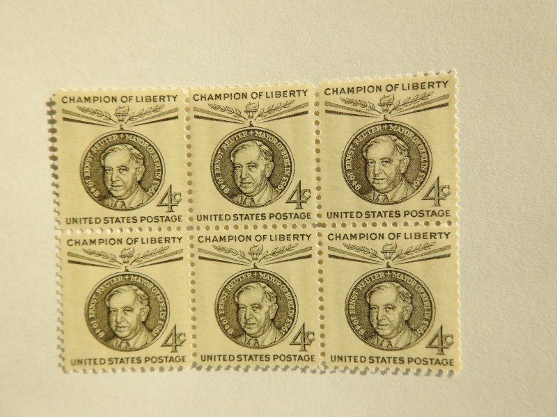 U. S. #1136  Mint block of 6  OG  NH