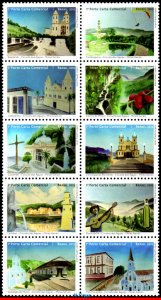 3316 BRAZIL 2015 CIRCUIT OF THE WATERS, CHURCHES, MUSIC, RHM C-3500-09 SET MNH