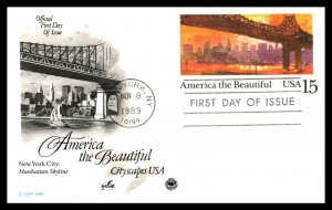 US UX137 Manhattan Skyline PCS Artcraft Variety U/A FDC Postal Card