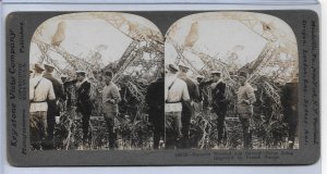 Keystone FRENCH TROOPS INSPECTING A WRECKED ZEPPELIN CRASH Card