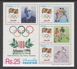 Pakistan 864A Summer Olympics Souvenir Sheet MNH VF