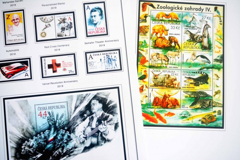 COLOR PRINTED CZECH REPUBLIC 2011-2020 STAMP ALBUM PAGES (70 illustrated pages)