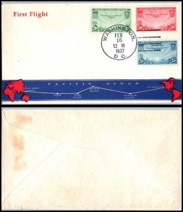1937 Trans-Pacific airmail FAM 14 Sc C21 C22 unlisted IOOR cachet FDC (1J