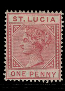 ST. LUCIA QV SG32, 1d carmine-rose, M MINT. Cat £55. DIE I