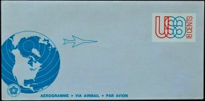 1974 Scott. UC48 air mail folded letter sheet