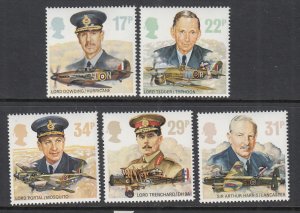 Great Britain 1157-1161 Airplanes MNH VF