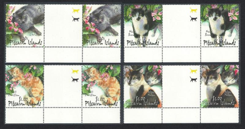 Pitcairn Cats 4v Gutter Pairs SG#618-621 SC#557-560