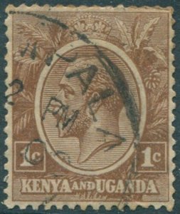 Kenya Uganda and Tanganyika 1922 SG76 1c pale brown KGV FU (amd)