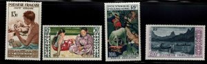 French Polynesia Scott C24-C27 MNH** 1958 Polynesian Art Airmail set CV $85