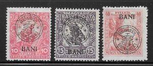 Hungary Scott 5NB11-5NB13 Unused HOG - 1919 1st Transylvania Issue O/Ps