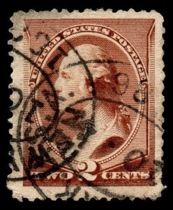 U.S. Scott #210: 1883 2¢ George Washington, Used, VF