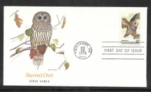 Just Fun Cover #1762 Fleetwood FDC Barred Owl Fairbanks AK. AUG/26/1988 (my4205)