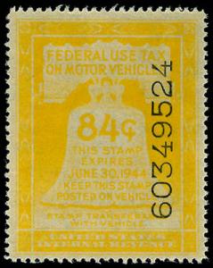 U.S. REV. MOTOR VEHICLE RV28  Mint (ID # 31304)