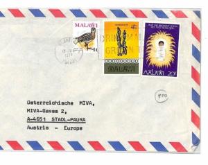 CF298 1977 Malawi *BLANTYRE* MISSIONARY Air Cover MIVA Vehicles Austria BIRDS