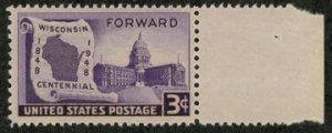 US 957 MNH Single : : Wisconsin