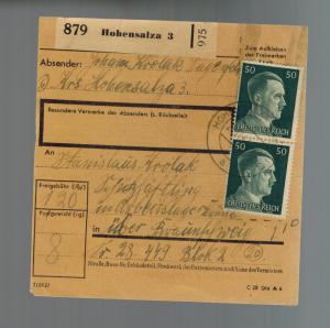 1944 Hohensalza Germany Parcel Cover to Drutte Concentration Camp KZ