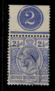 BRITISH SOLOMON ISLANDS GV SG27, 2½d ultramarine, FINE USED. CONTROL