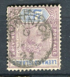 LEEWARDS; 1890s early classic QV issue used 2.5d. value + Dominica Postmark
