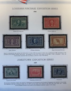 USA Scott 323, 324, 325, 326, 327, 328, 329, 330 Mint on white ace page