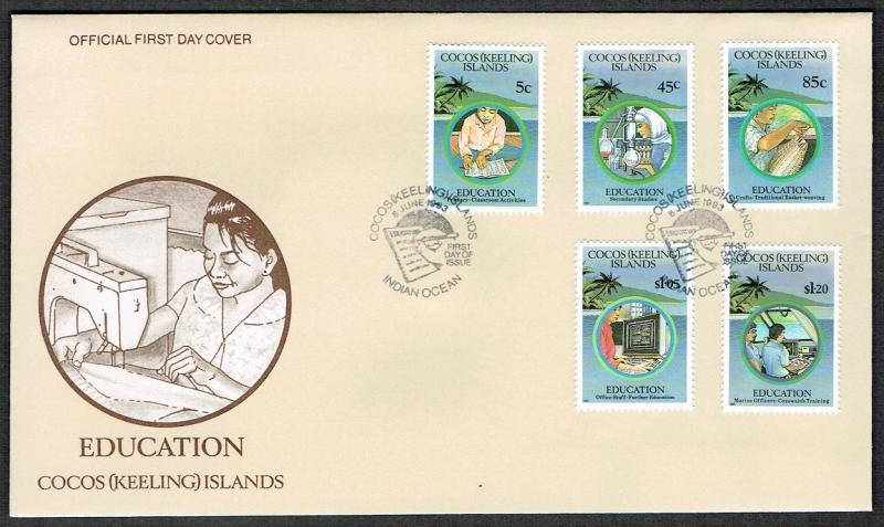 Cocos (Keeling) Is. Education 5v FDC 1993 SG#284-288