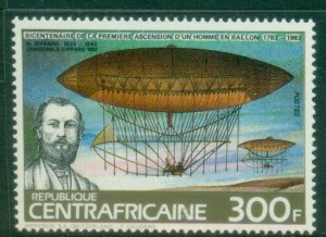 Central African Republic 1983 The 200th Anniversary of Manned Flight 300fr MUH
