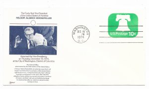 Nelson Rockefeller Inauguration as VP Dec 19, 1974 Fleetwood Cachet ECV $15.00