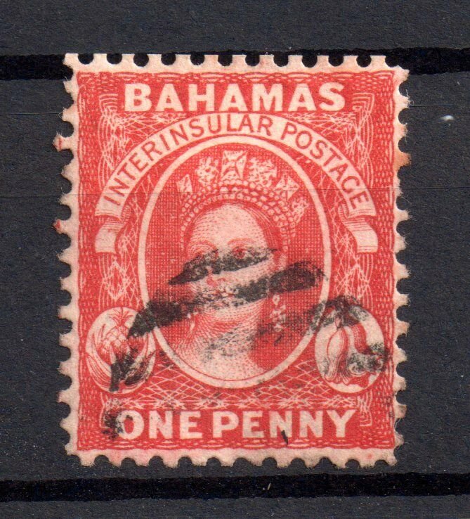 Bahamas QV 1860 1d red fine used SG#33 WS15522 