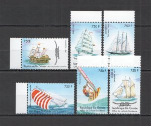 A0979 Guinea Transport Sailing Ships & Boats Water Sport Set Mnh