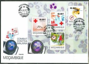 MOZAMBIQUE 2014 BATTLE OF AGAINST MALARIA SHEET FIRST DAY COVER