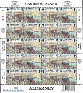 Alderney Scott #126a (125-126) 1998 MNH Full Sheet 37p Garrison Island