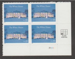 U.S. Scott #3445 White House Stamps - Mint NH Plate Block - LL Plate