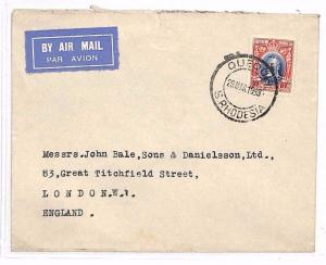 HH66 1933 SOUTHERN RHODESIA AIRMAIL *Queque* CDS Commercial Cover London