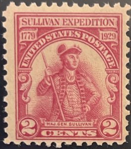 Scott #657 1929 2¢ Sullivan Expedition MNH OG