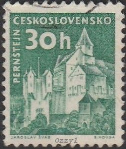 Czechoslovakia #973 1960 30h Green Pernstejn Castle USED-VF-NH.