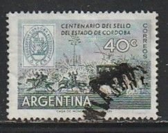 1958 Argentina - Sc 678 - used VF - 1 single - Stamp of Cordoba/Mail Coach