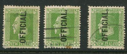 New Zealand  c1915 1/2d Official wmk / paper / perfs unch...
