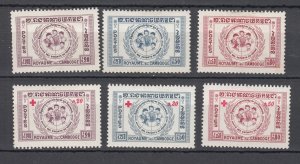 j42426 Stamps 1959 cambodia mh/mhr sets #71-3 + ovpt,s set #b8-10
